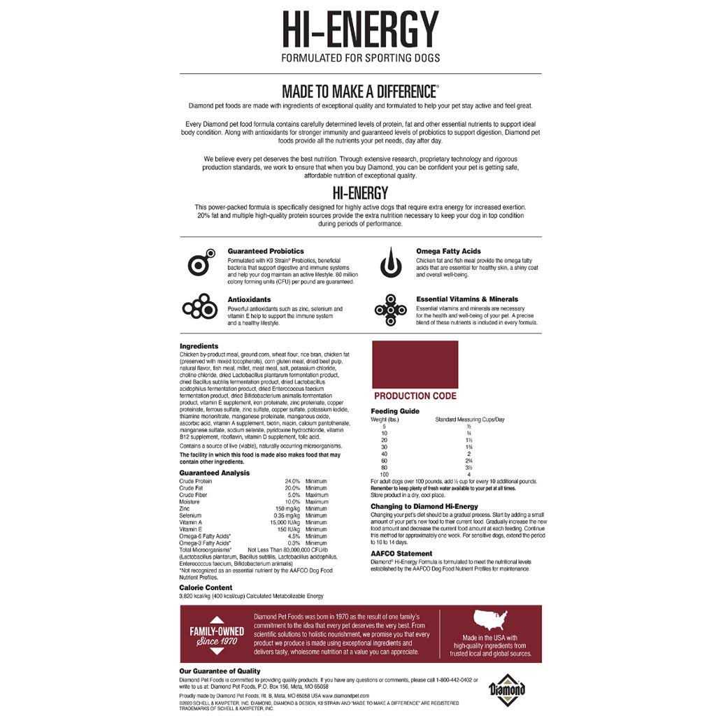 Diamond Hi-Energy Dog Food - Nail Gallerys