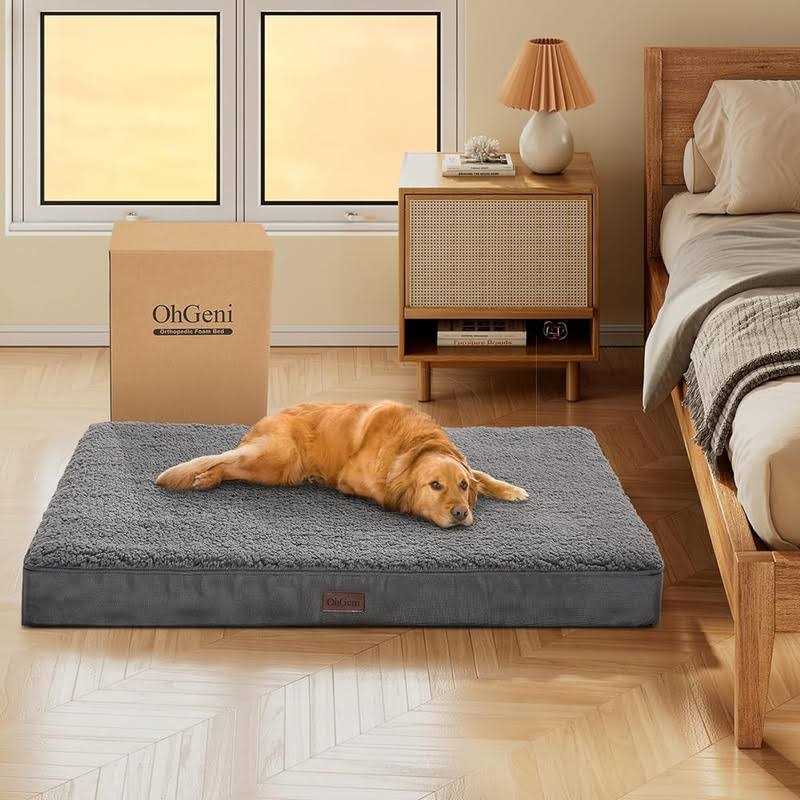 OhGeni Orthopedic Dog Beds for Large Dogs,Dog Bed with Plush Egg Foam Support and Non-Slip Bottom, Waterproof and Machine Washable Removable Pet Bed - Nail Gallerys