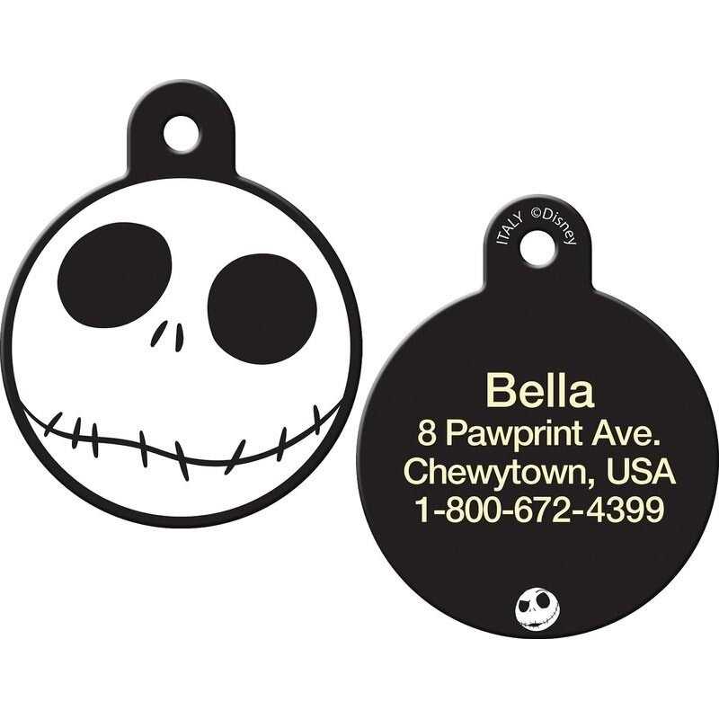 Quick-Tag Skellington Circle Personalized Engraved Pet ID Tag - Nail Gallerys