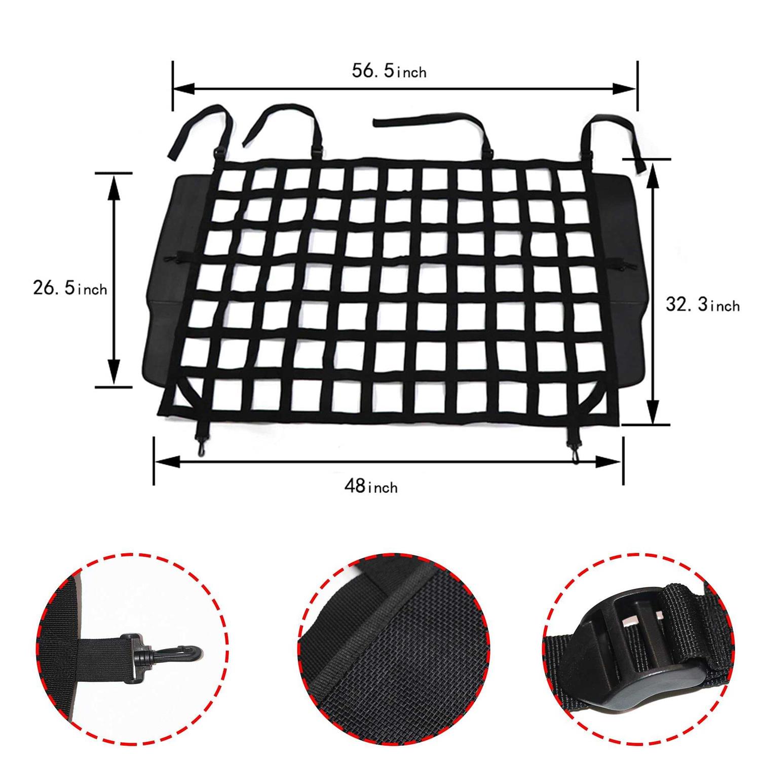 BESTAOO Pet Net Vehicle Safety Mesh Dog Barrier for Jeep Wrangler JK JL 4-Door 2007-2024 - Nail Gallerys