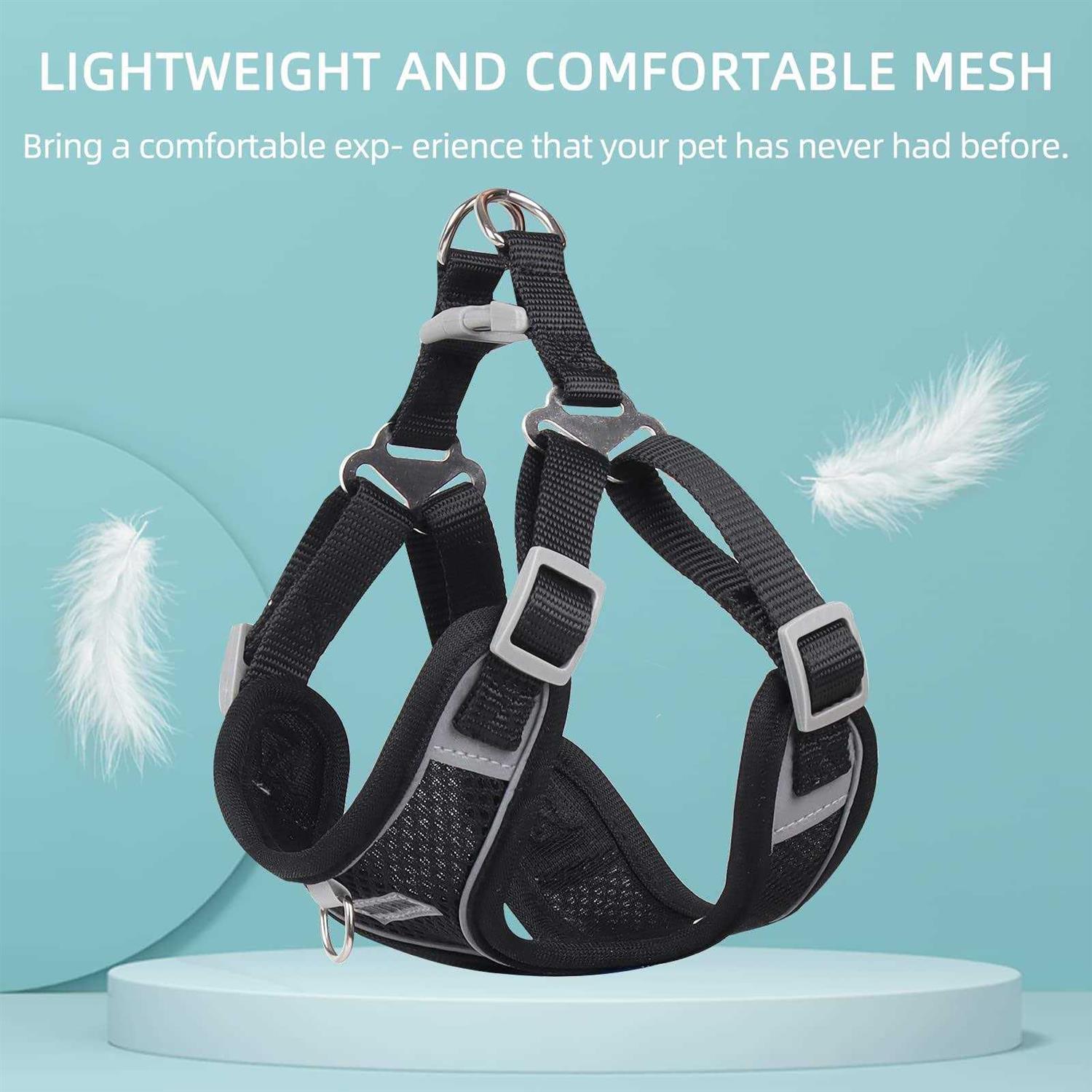 rennaio Dog Harness No Pull, Adjustable Puppy Harness with 2 Leash Clips, Ultra Padded Dog Vest Harness, Reflective Dog Harness and Leash - Nail Gallerys