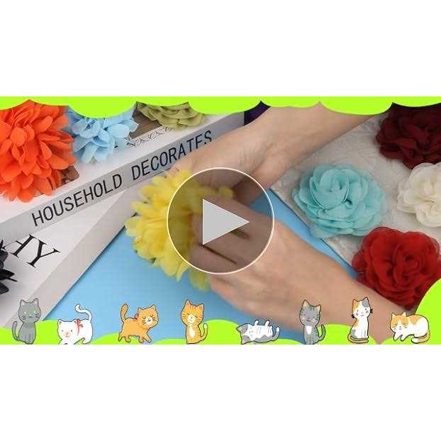 20Pcs Dog Flower Collar Accessory Catcan Multi-Color Pet Flower Collars 2 Style Soft Chiffon Dog Bow Tie Charms Flower for Puppy Collar Grooming - Nail Gallerys