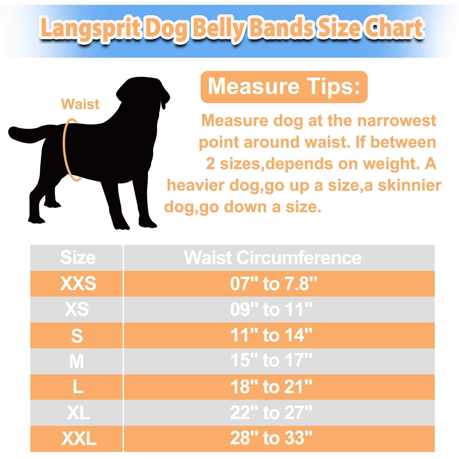 Langsprit Male Belly Bands for Dogs High Absorbing Dog Wraps Male Washable - Nail Gallerys