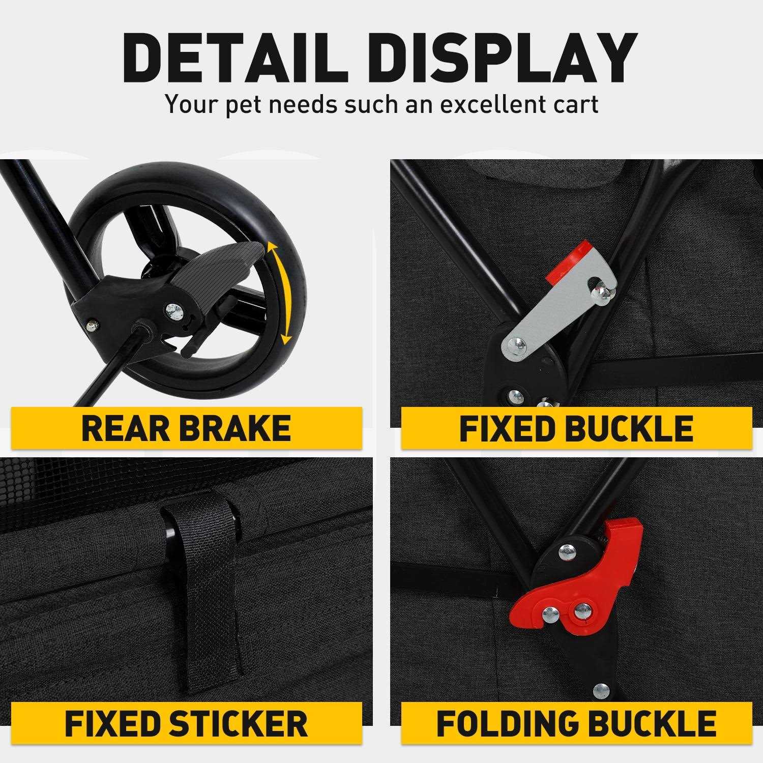 BestPet Pet Stroller Dog Cat Stroller Mesh Foldable Puppy Stroller for Travelling Shopping - Nail Gallerys