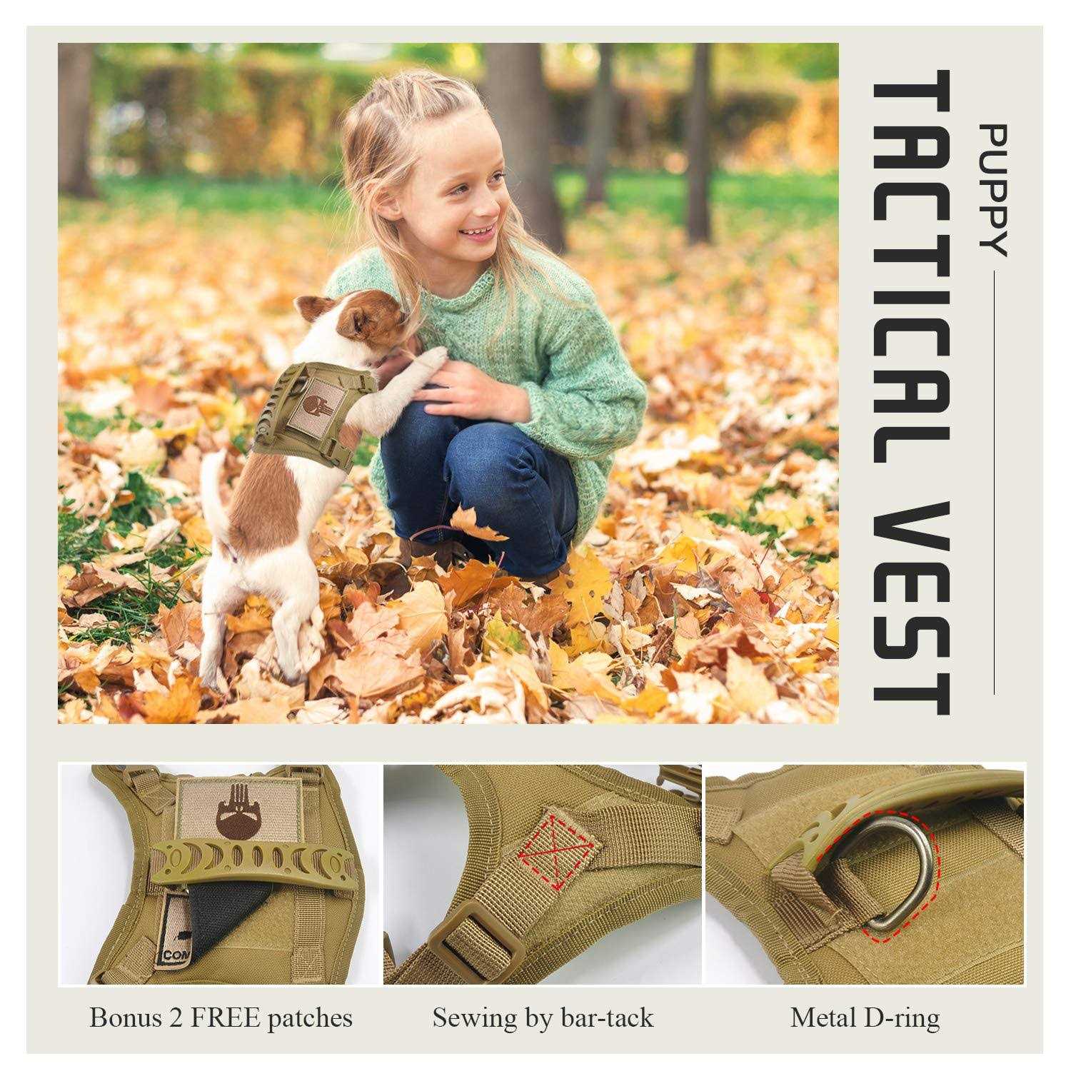 SALFSE Tactical Dog Training Harness Outdoor Working Vest Adjustable Military MOLLE Dog Vest Harness with Rubber Handle - Nail Gallerys