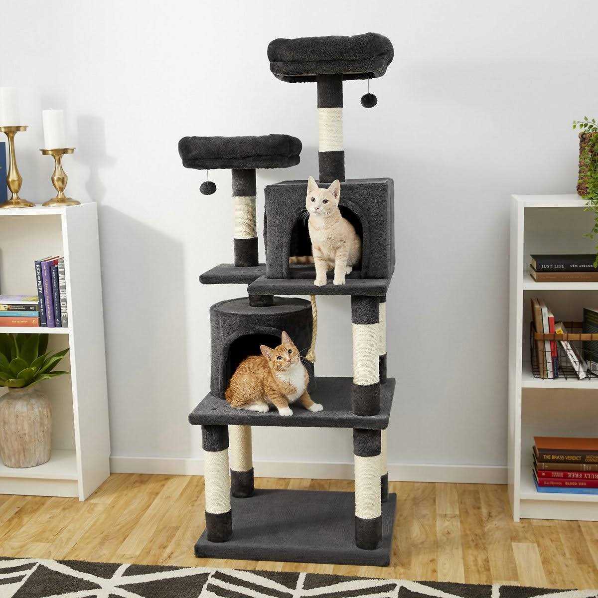 Frisco 61-in Faux Fur Cat Tree Condo - Nail Gallerys