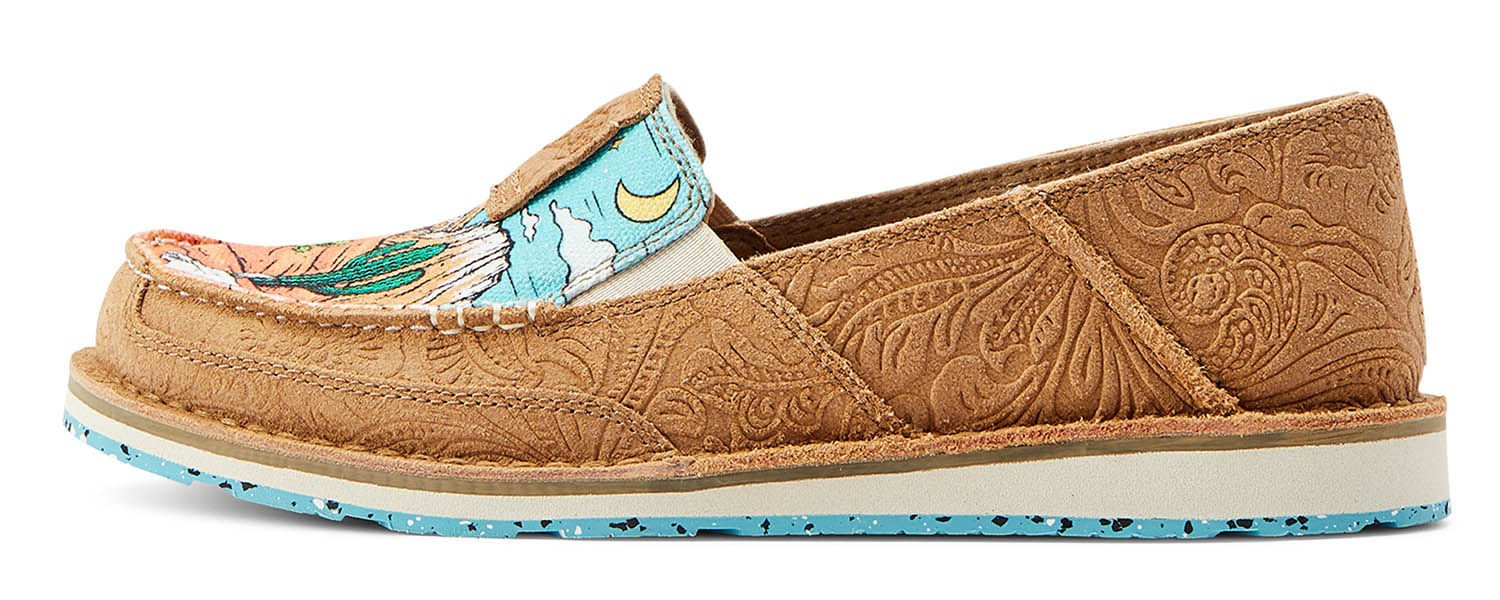 Ariat Women's Cruiser, Tan Suede Emboss/Arizona Skies - Nail Gallerys