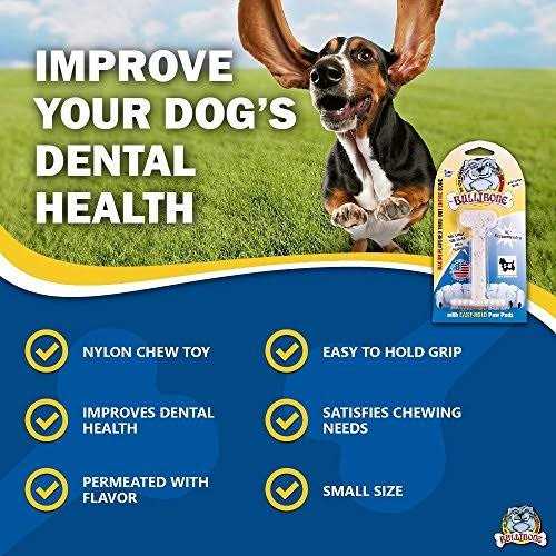 Bullibone Nylon Dog Chew Toy Nylon Bone Improves Dental Hygiene Easy to Grip Bottom and Permeated with Flavor - Nail Gallerys