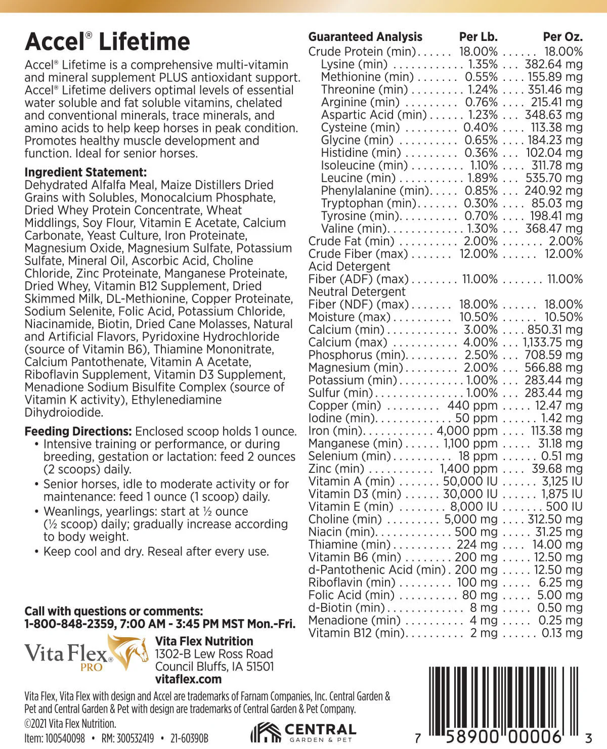 Vita Flex Pro Accel Lifetime Health & Wellness Formula Supplement for Horses - Nail Gallerys