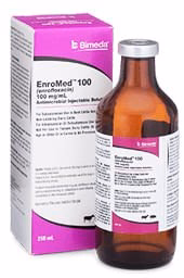 Rx EnroMed 100 (enrofloxacin) Injection for Swine & Cattle, 250 mL - Nail Gallerys