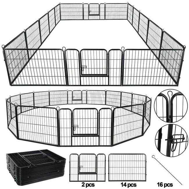 Segawe Expandable 16 Panel Dog Kennel Exercise Playpen Multiple Shape Safe for Pet 24 - Nail Gallerys