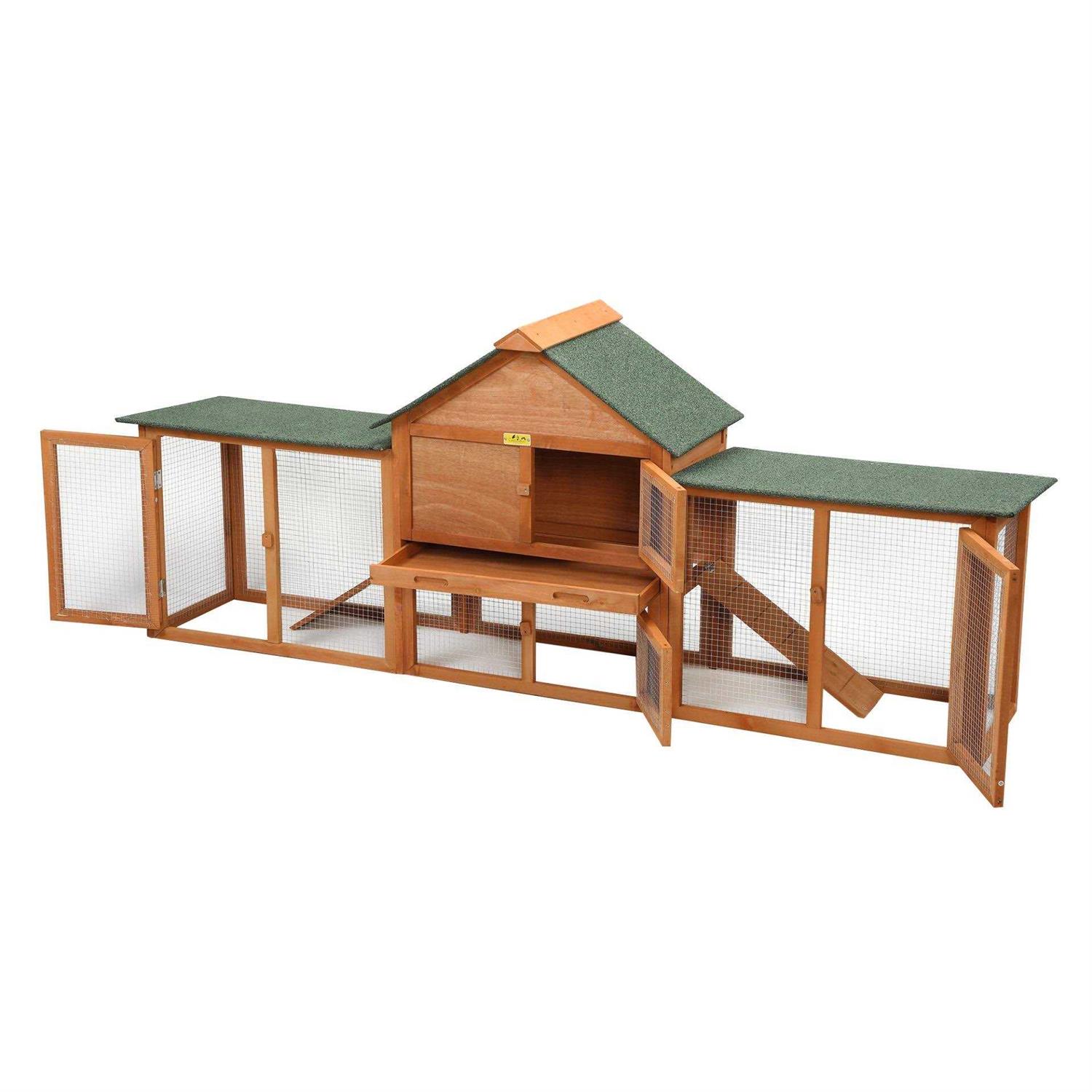Coziwow82L Extra-Large Wooden Rabbit Cage With Double Runs - Nail Gallerys