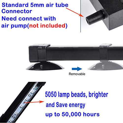 Aquarium air Bubble Light RGB LED Fish Tank Light with 16 Colors 4 Modes - Nail Gallerys