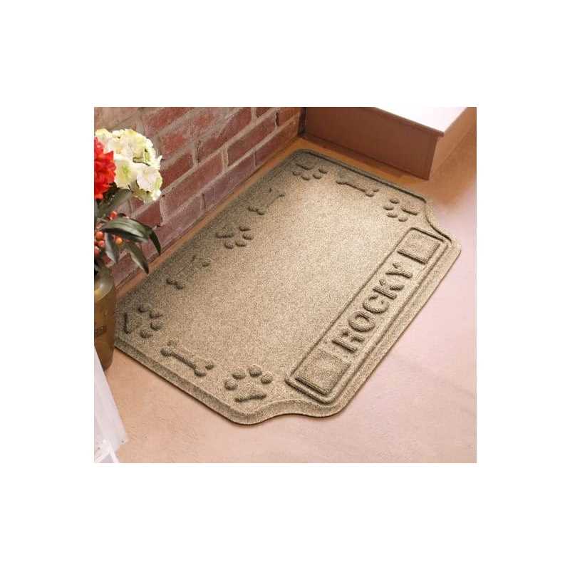 Bungalow Flooring Personalized Waterhog Drool Hog Dog Bone Dog Dinner Mat - Nail Gallerys
