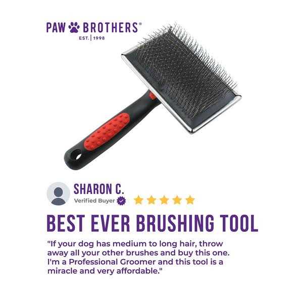 ryan’s Pet supplies Paw Brothers Extra Long Pin Flat Slicker Brush for Dogs - Nail Gallerys