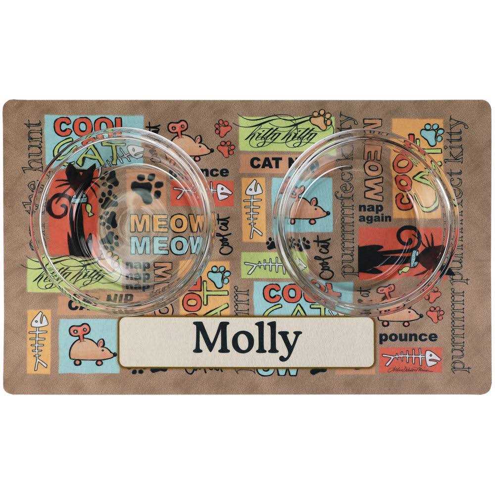Drymate Personalized Pet Bowl Placemat Custom Dog Cat Food Feeding Mat - Nail Gallerys