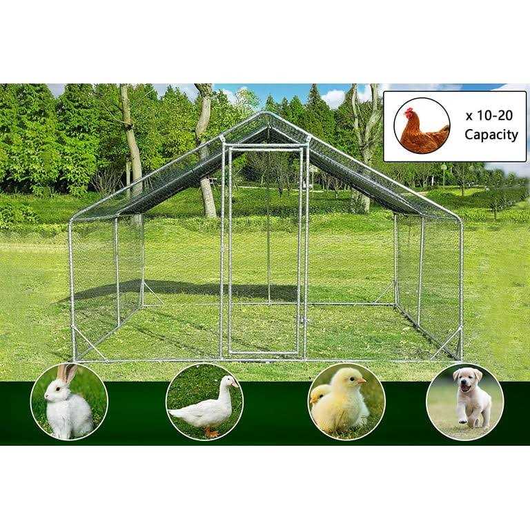 Tolead Large Metal Chicken Coop Upgrade Tri-Supporting Wire Mesh Chicken Run with Water-Resident - Nail Gallerys