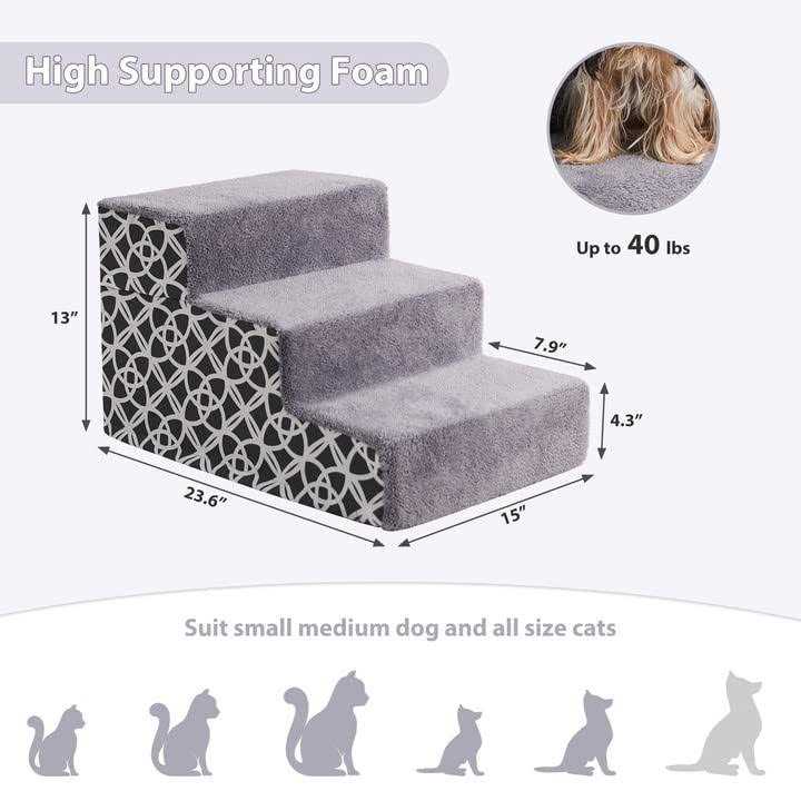 BFPETHOME Dog Stairs and Steps, for Small Medium Dogs and Cats, Pet Stairs and Dog Foam Steps for High Bed and Couch - Nail Gallerys