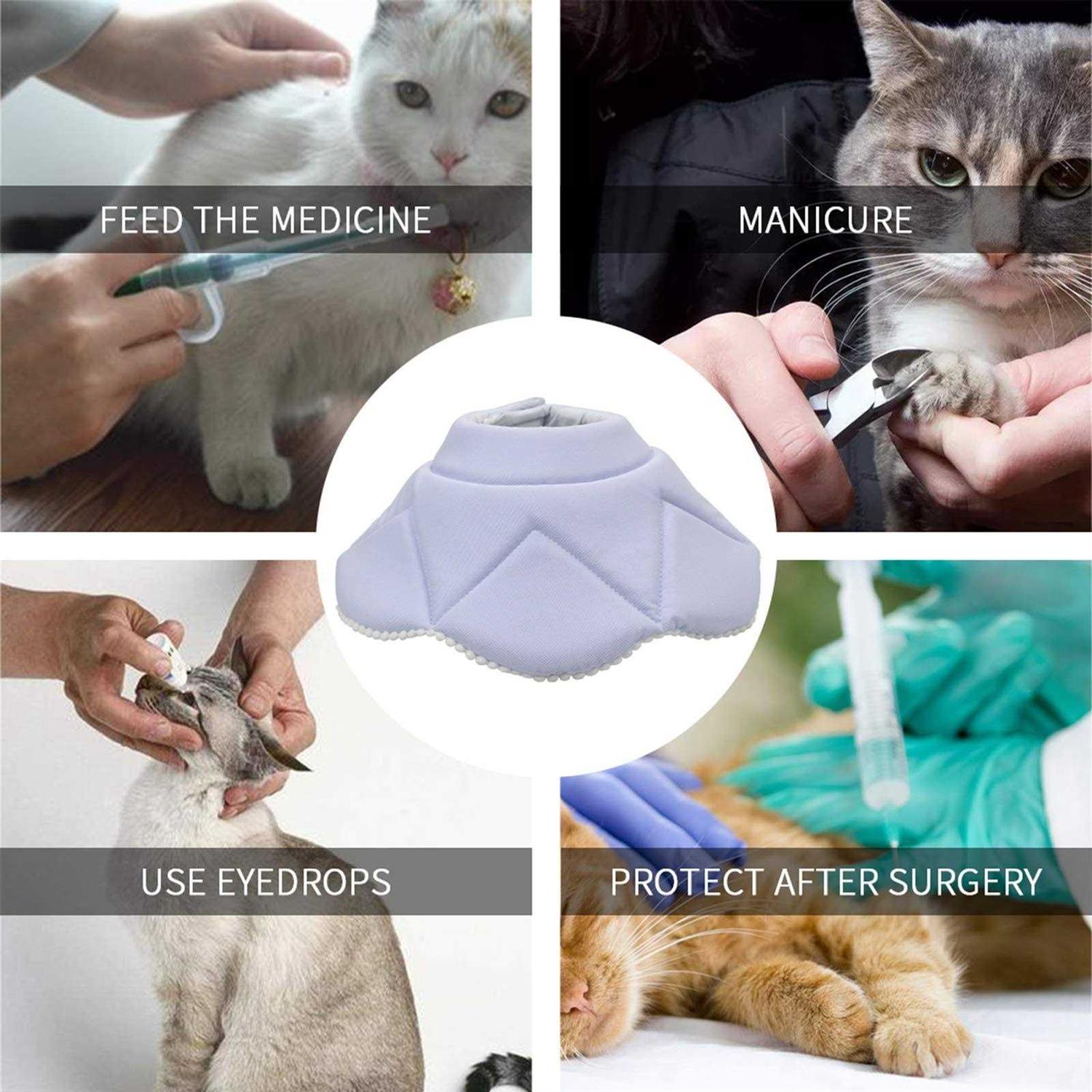 WZ PET Soft Cat Recovery Collar,Adjustable Dog Cat Cone,Dog Protective Cone Collar Surgery,for Cats and Puppy,Small - Nail Gallerys