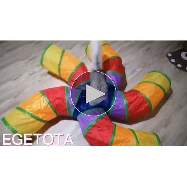 EgETOTA cat Tunnel for Indoor cats Large with Play Ball S-Shape 5 Way collapsible Interactive Peek Hole Pet Tube Toys - Nail Gallerys