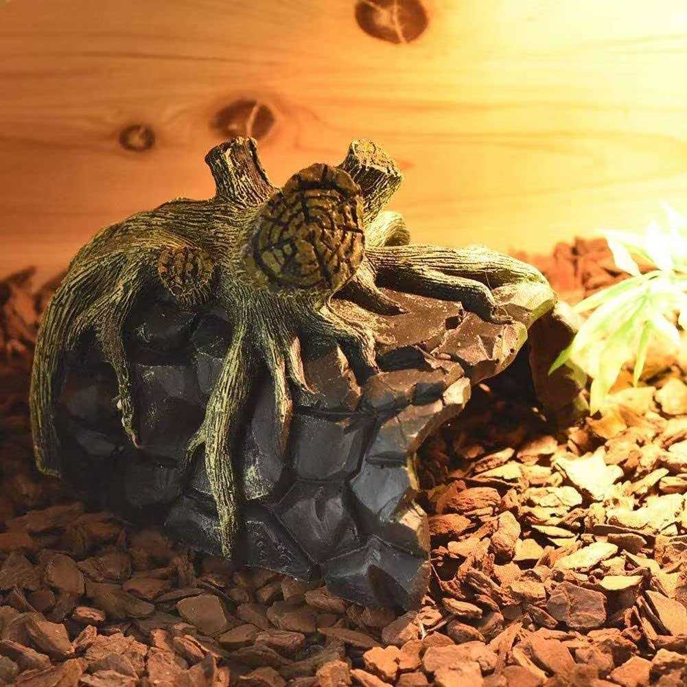Reptile Hides and Caves Reptile Hideout Rock Hide Cave Aquarium Decor Tree Trunk Turtle Basking Hide Habitat Fish Tank Ornaments for Bearded Dragon - Nail Gallerys