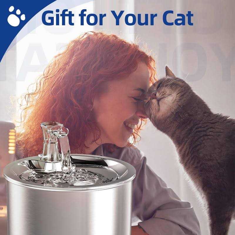 homtyler cat water fountain stainless steel inside ultra-quiet pump - Nail Gallerys