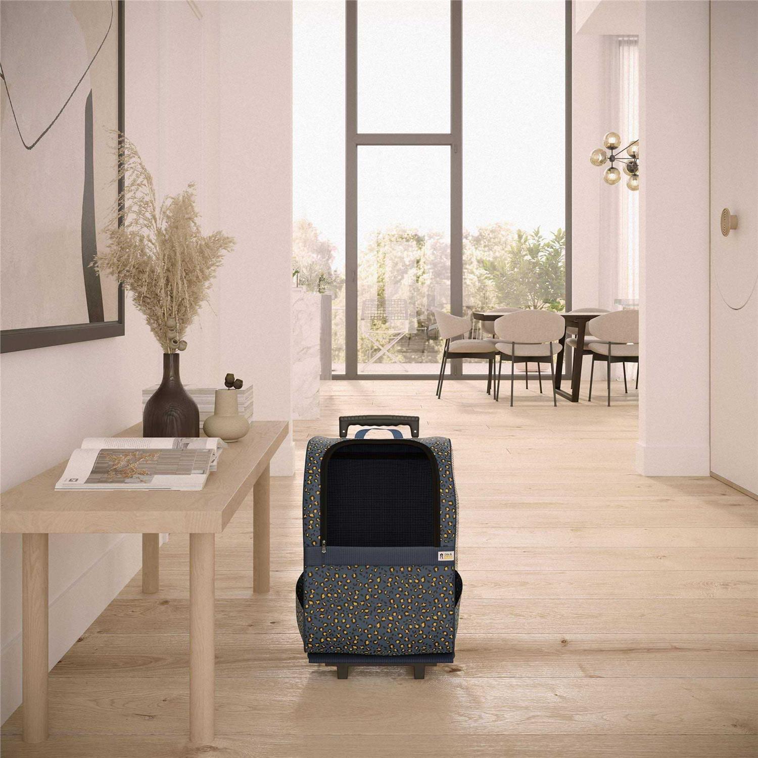 Ollie & Hutch Kaya Pet Carrier Trolley for Travel with Shock Absorbent Wheels, Breathable Mesh Opening for Dogs and Cats - Nail Gallerys