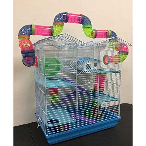 Mcage Large Multi-level Twin Tower Habitat Hamster Rodent Gerbil Mouse Mice Rat Wire Animal Cage Long Crossover Tube Tunnel Expandable and Customizable - Nail Gallerys