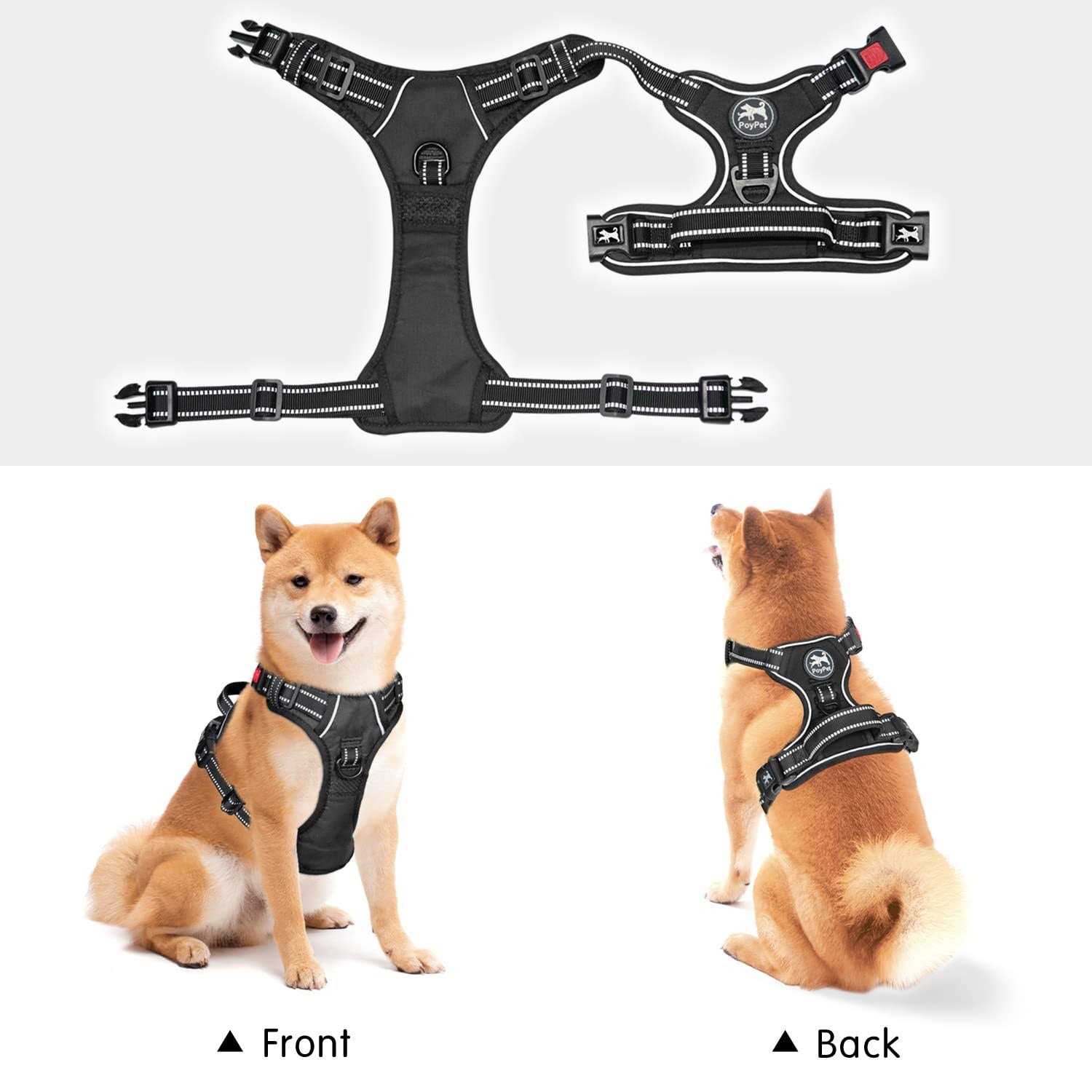 Poypet No Pull Dog Harness, Reflective Vest Harness with Front Adjustable - Nail Gallerys