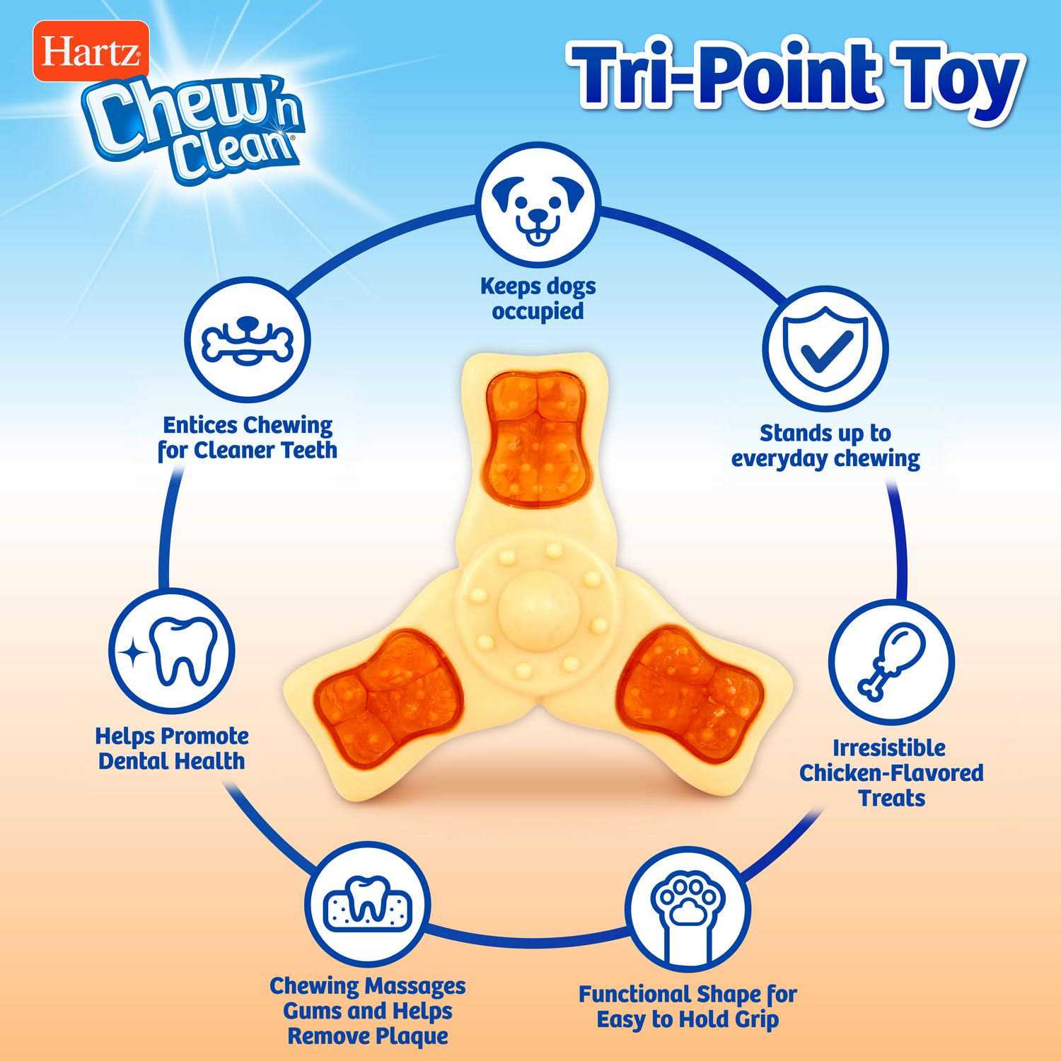 Hartz Chew n Clean Tri-Point Chew Toy - Nail Gallerys