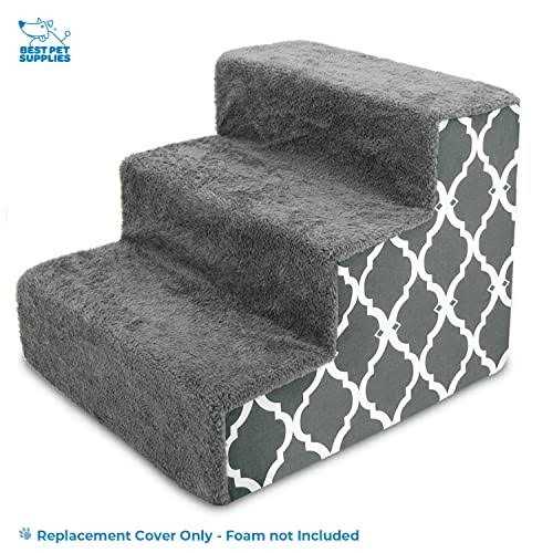 Best Pet Supplies Foam Pet Steps Cover for Small Dogs and Cats, Portable Ramp Stairs for Couch, Sofa, and High Bed Climbing - Nail Gallerys