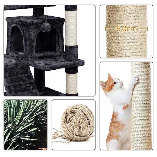 Yaheetech 54in Cat Tree Tower Condo Furniture Scratch Post for Kittens Pet House Play - Nail Gallerys