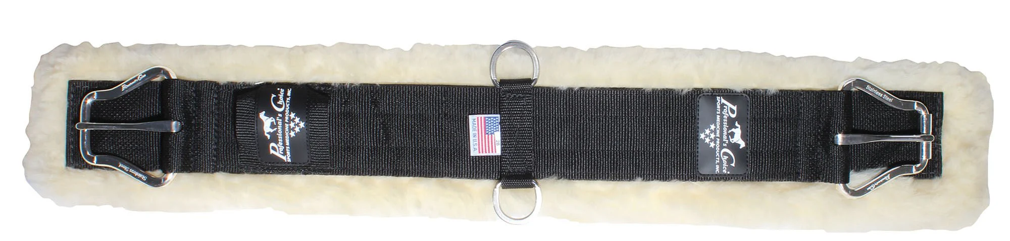 Professional's Choice Wooled Lambskin Western Cinch, Black - Nail Gallerys