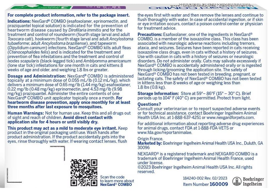 Nexgard Combo Topical for Cats - Nail Gallerys