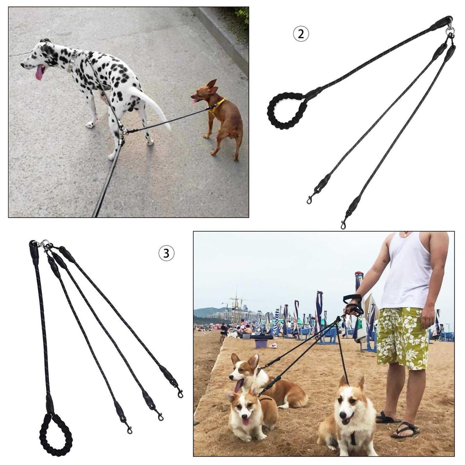 Greeney Way Dog Leash,No Tangle Multiple Dog Rope Leash Nylon Pet Straps for Dog Outdoor Walking - Nail Gallerys