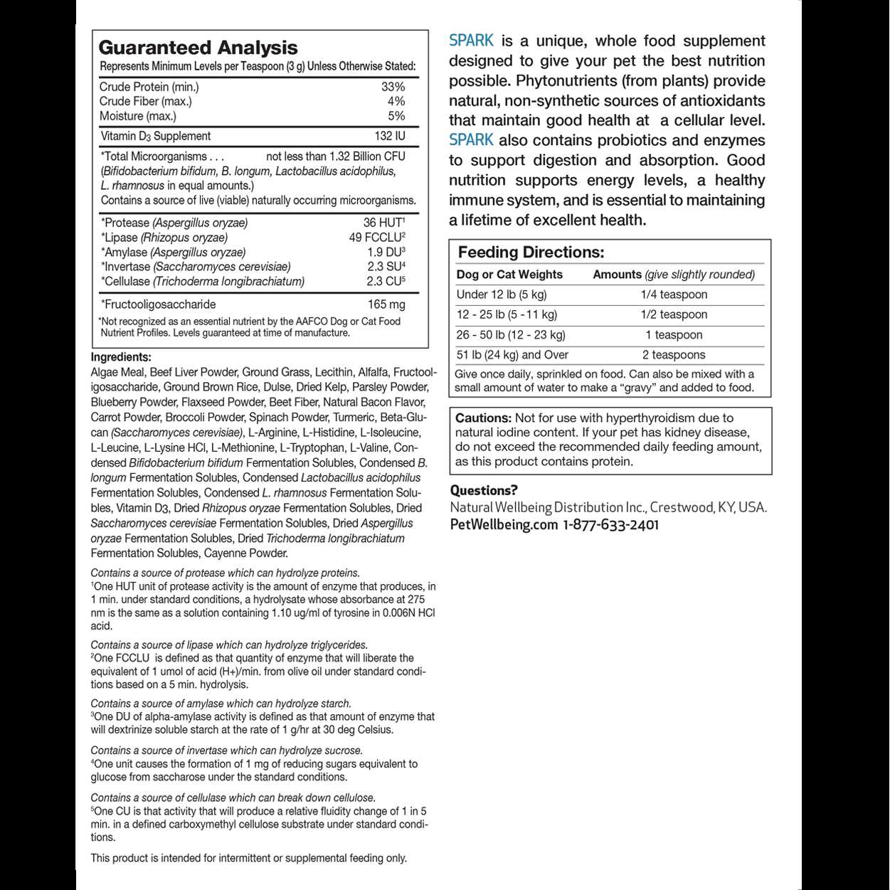 Pet Wellbeing SPARK Daily Nutritional Supplement for Dogs and Cats - Nail Gallerys