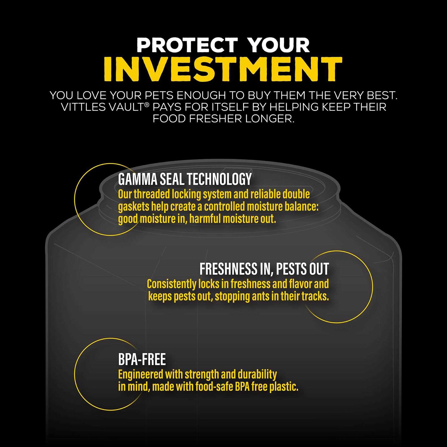 Gamma2 Vittles Vault Pet Food Storage, 20-lb - Nail Gallerys