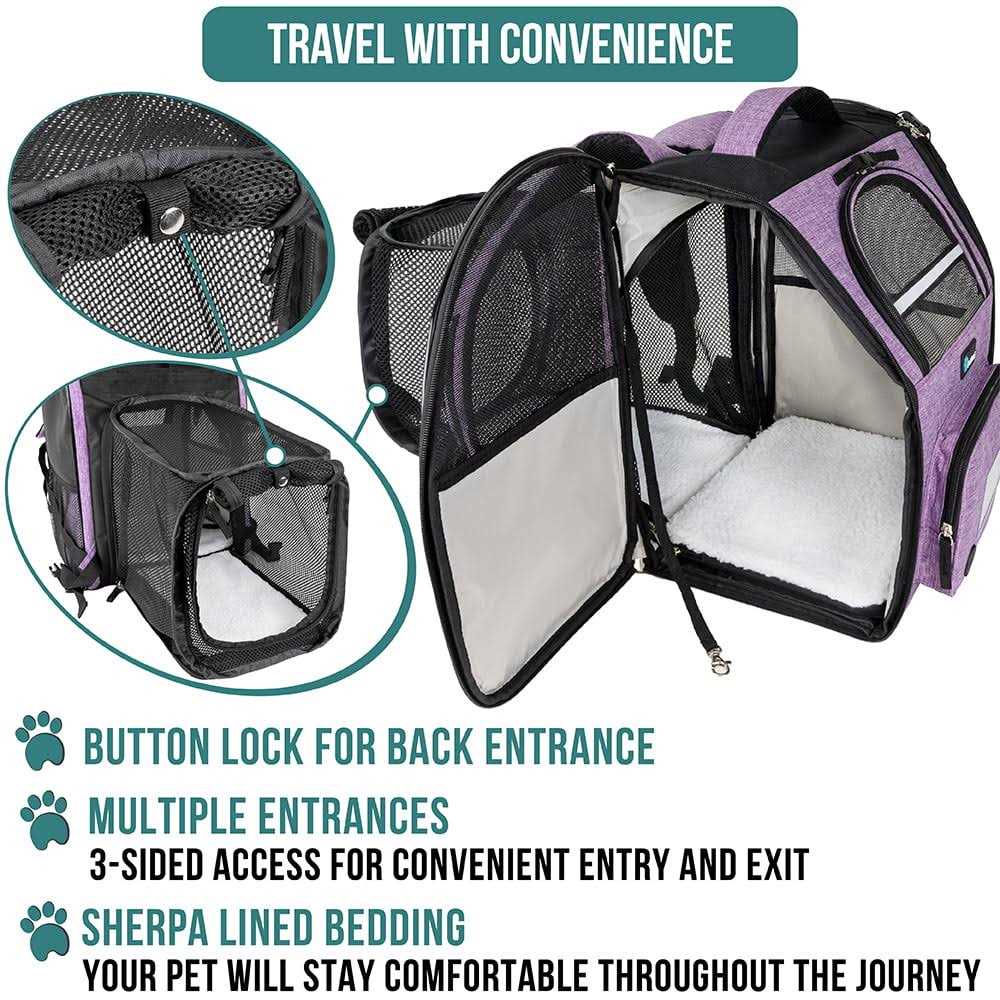 PetAmi Dog Cat Backpack Carrier Expandable Pet Carrier Backpack for Travel Hiking - Nail Gallerys