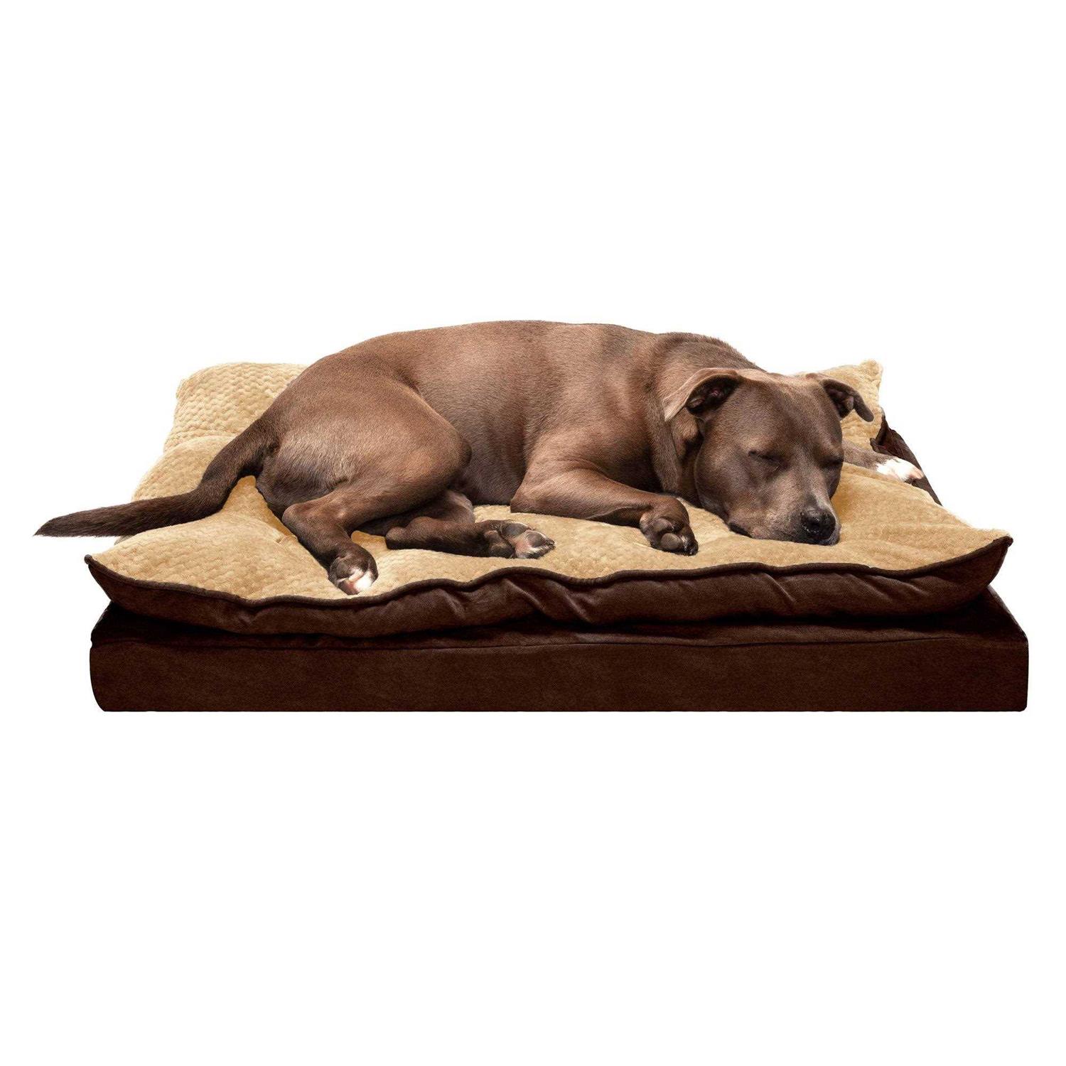 FurHaven Mink Fur & Suede Pillow-Top Orthopedic Dog Bed - Nail Gallerys