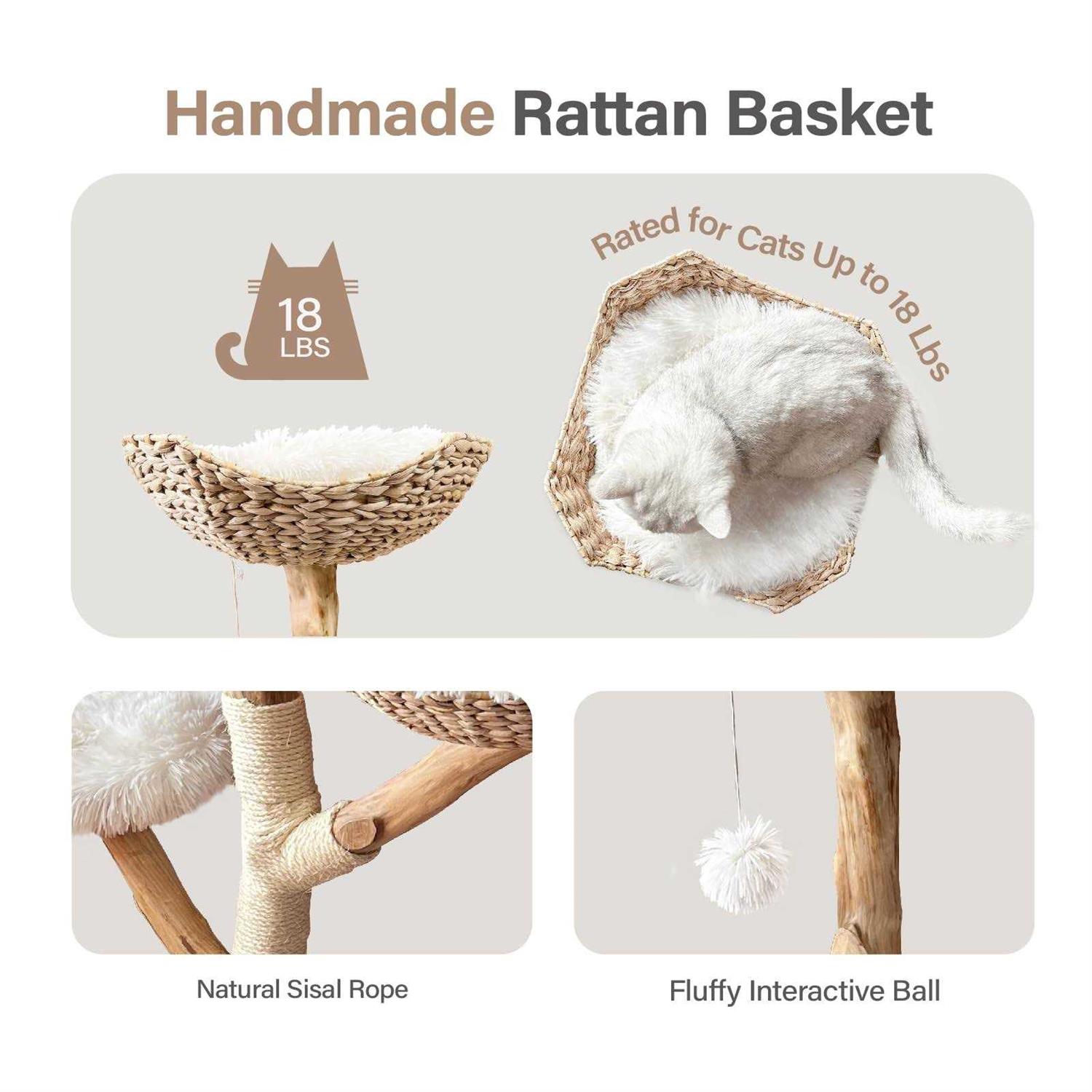 Injollylives Modern Cat Tree Tower Wooden Cat Tower Heavy Duty Cat Trees - Nail Gallerys