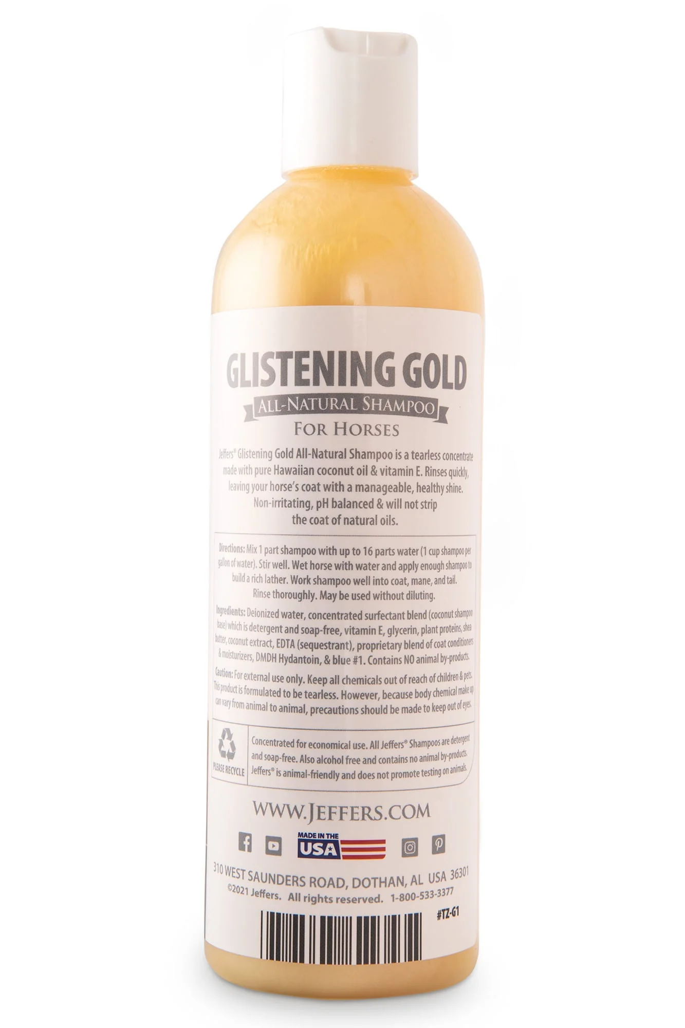 Equine Glistening Gold All-Natural Tearless Horse Shampoo with Pure Hawaiian Coconut Oil - Nail Gallerys