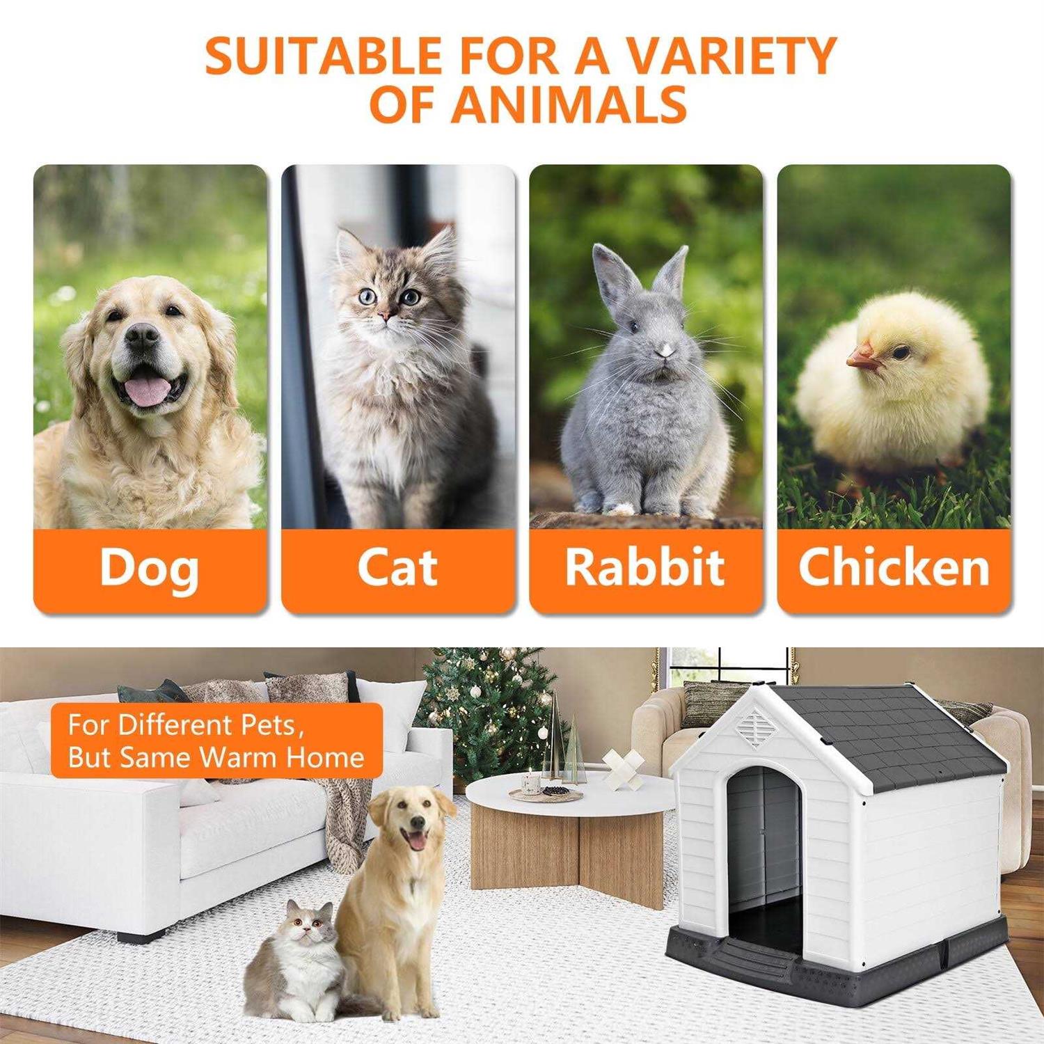 ZENSTYLE Large Dog House Insulated Waterproof Pet Kennel Shelter Indoor Outdoor - Nail Gallerys