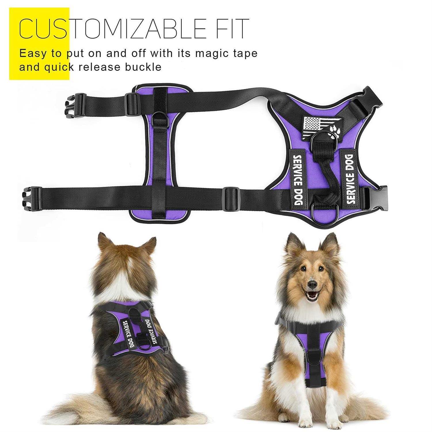 Demigreat Service Dog Harness Reflective Dog Vest Harness with 5 PCS Patches - Nail Gallerys