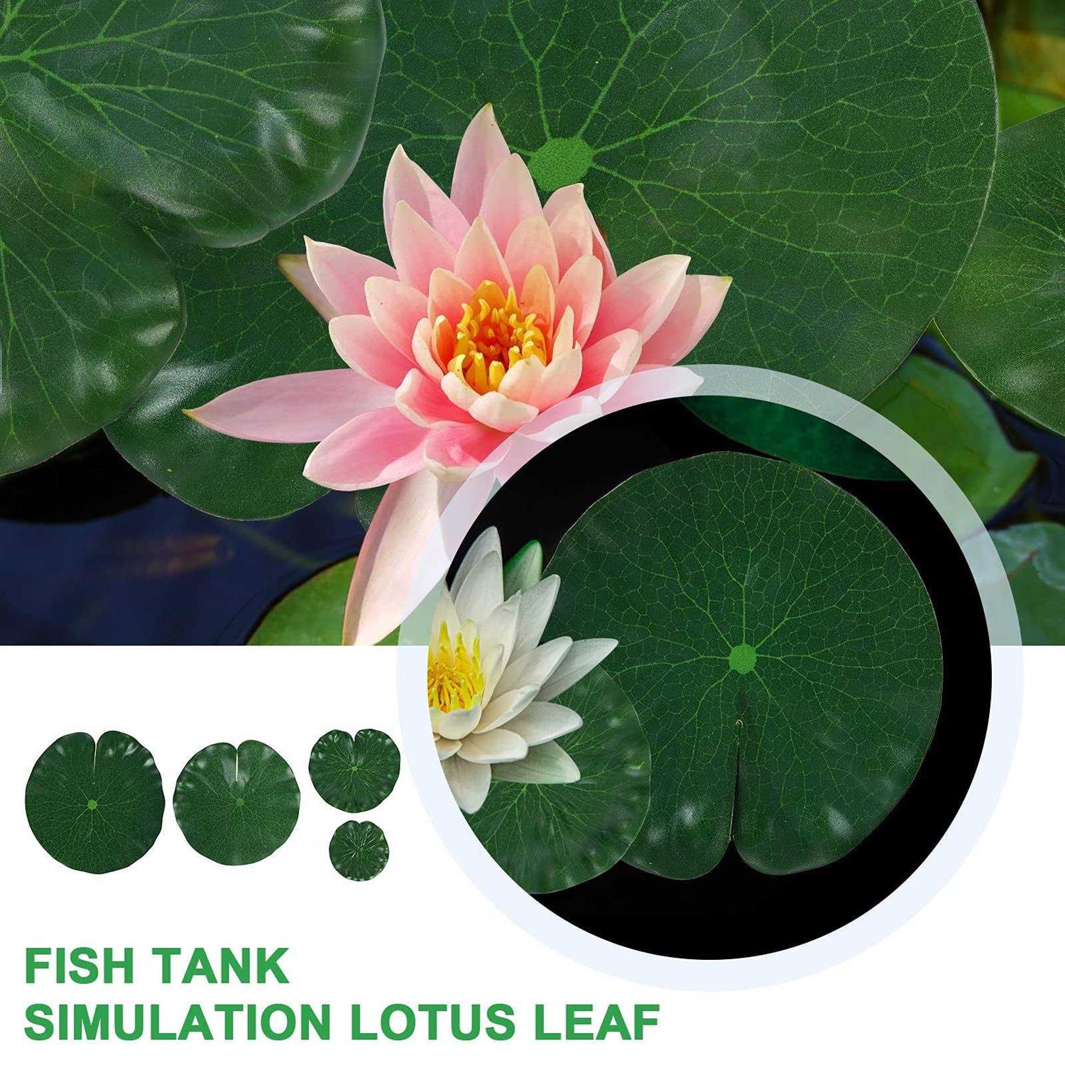 Molain Artificial Lotus Leaves Lily Pads Floating Foam Lotus Leave Realistic Water Lily Pads for Home Garden Ponds Pool Aquarium Fish Tank - Nail Gallerys