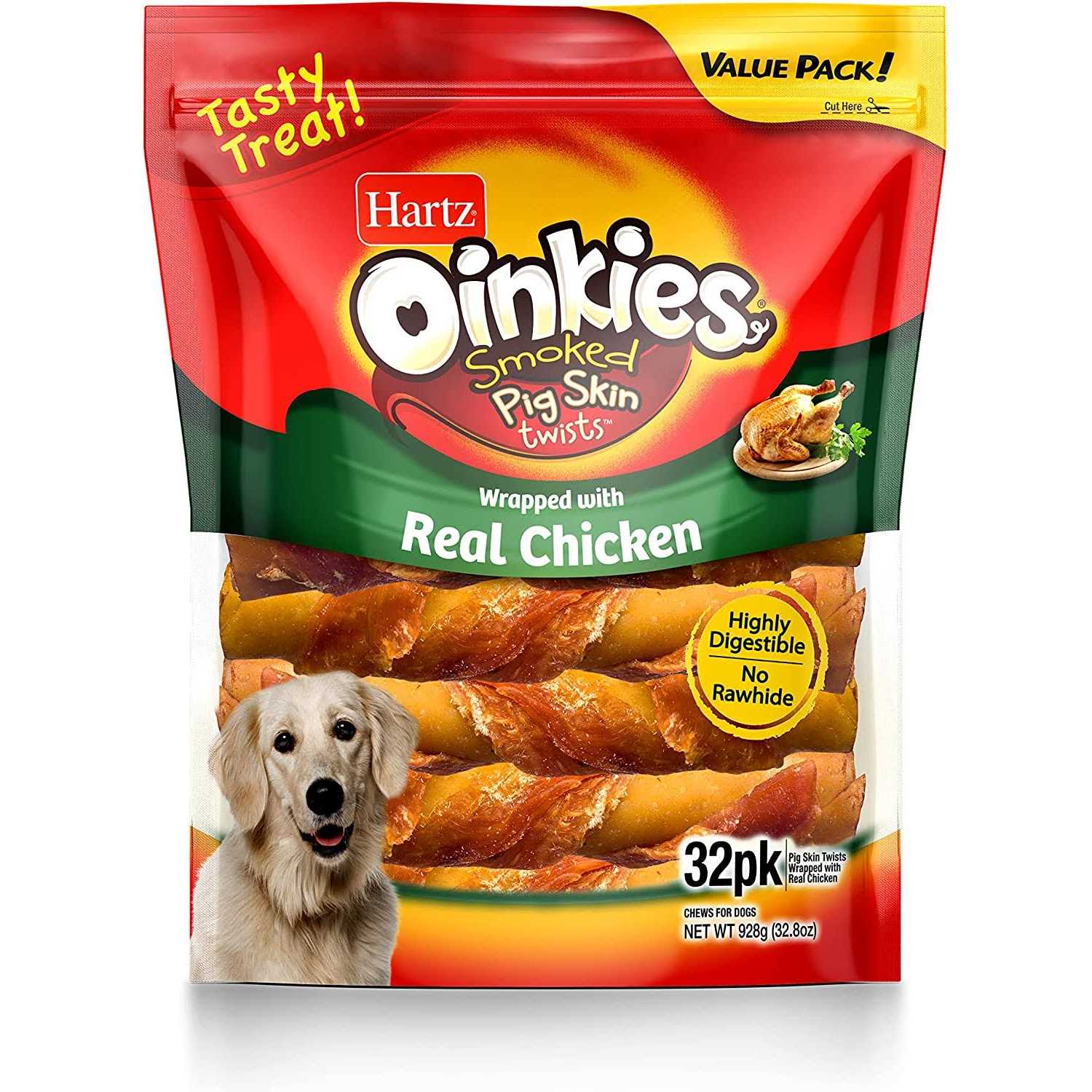 Hartz Oinkies Porkalicious Smoked Pig Skin Twists Dog Treats - Nail Gallerys