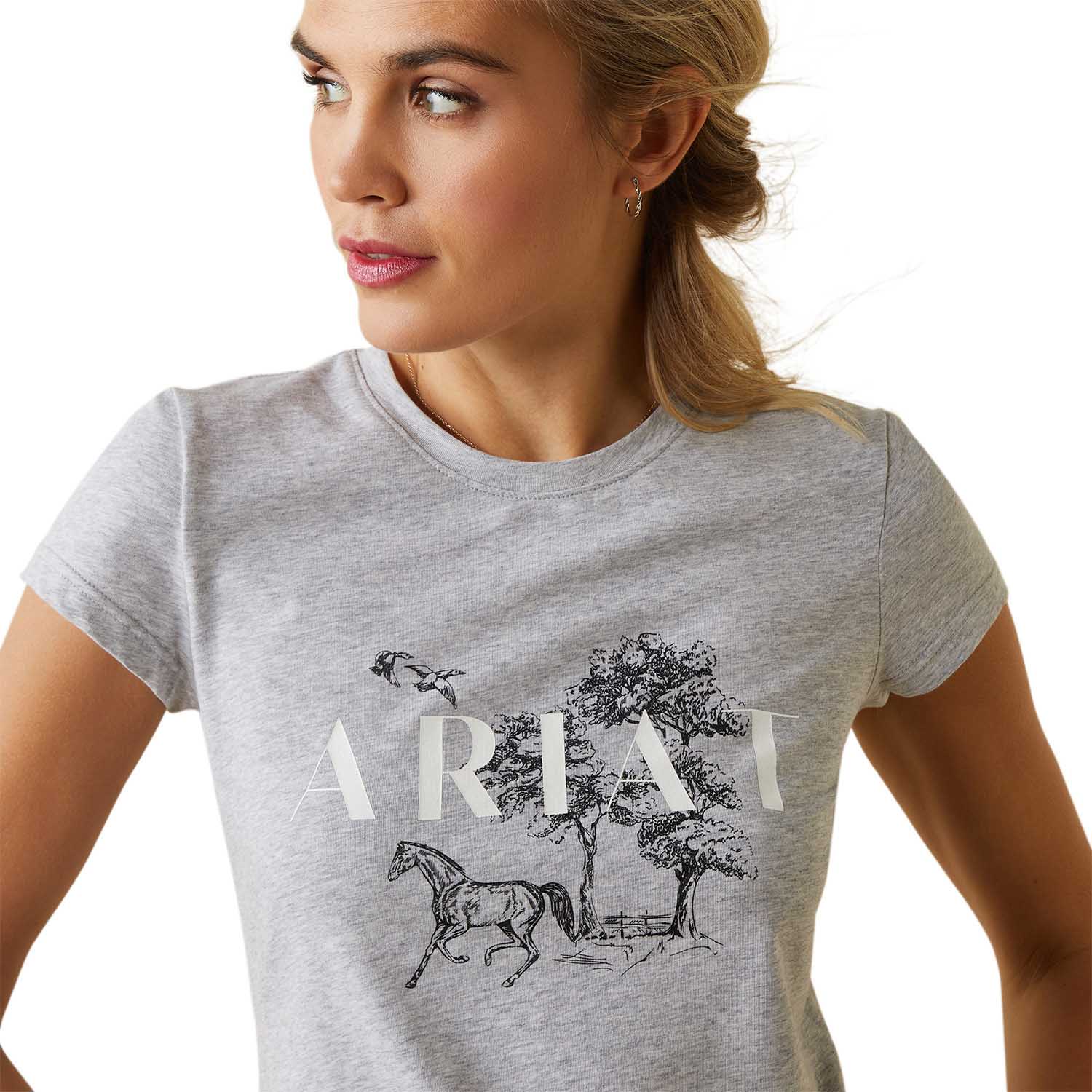 Ariat Women's Toile Scene T-Shirt, Heather Gray - Nail Gallerys