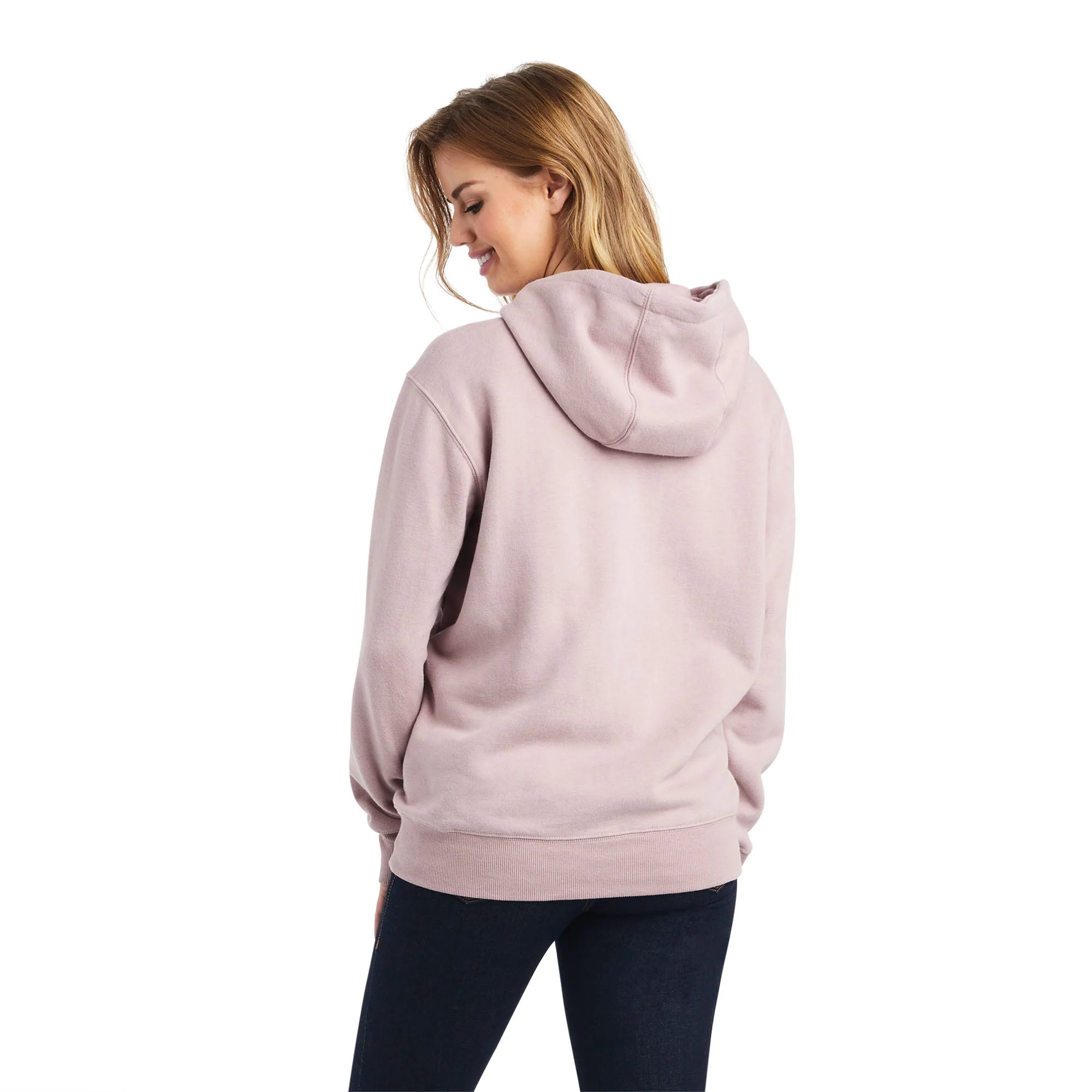 Ariat Women's Real Sequin Logo Hoodie, Rose Heather - Nail Gallerys