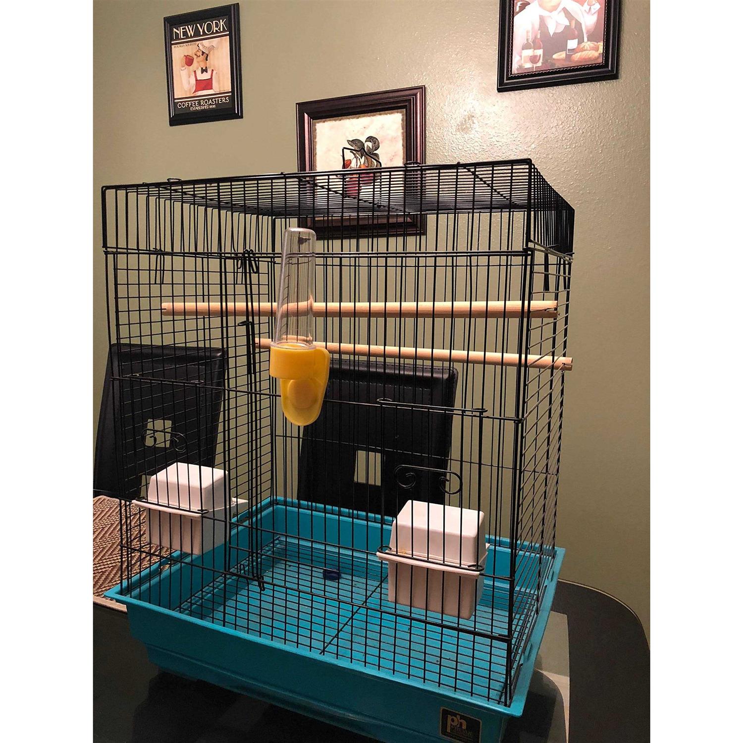 You&Me Square Top Parakeet Cage 16.5 L x 11.8 W x 22 H - Nail Gallerys