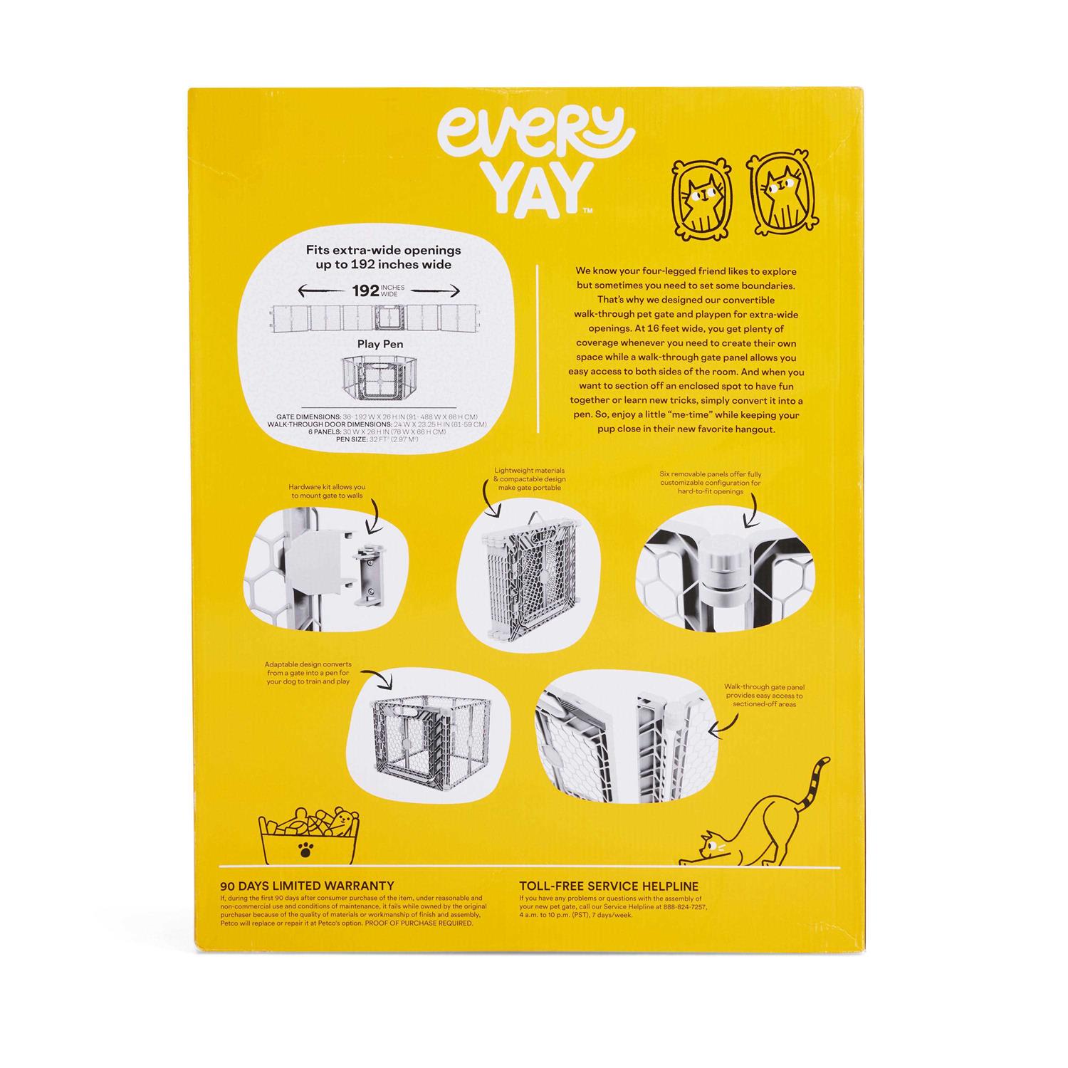 EveryYay in The Zone Convertible Walk-Through 28 x 42 Dog Playpen with Gate - Nail Gallerys