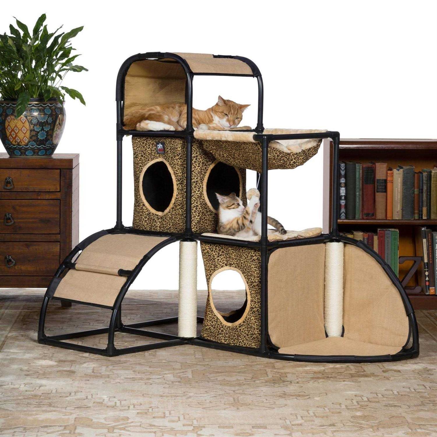 Prevue Pet Products Catville Leopard Print Townhome - Nail Gallerys